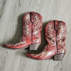 Dan Post Red and Brown Ankle Boots